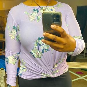 Purple Floral Blouse
